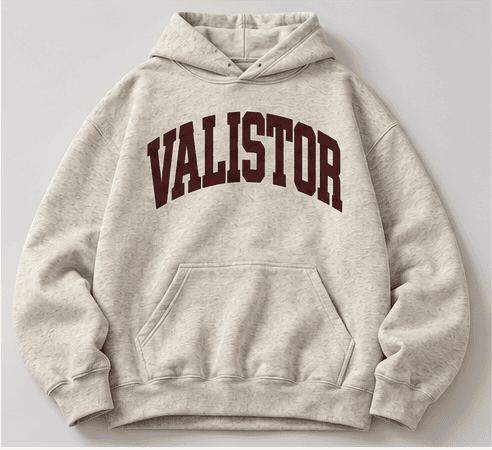 Campus Letter Hoodie concept reference, front view only